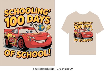 Escolarización 100 días de diseño de camiseta escolar