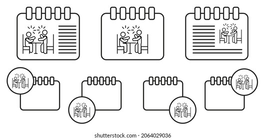 Schooling confused parent vector icon in calender set illustration for ui and ux, website or mobile application