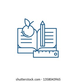 Schooling line icon concept. Schooling flat  vector symbol, sign, outline illustration.