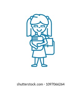Schooling linear icon concept. Schooling line vector sign, symbol, illustration.