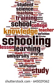 Schooling word cloud concept. Vector illustration
