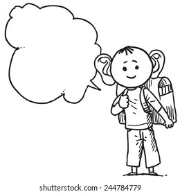 Schoolkid with big ears speaking