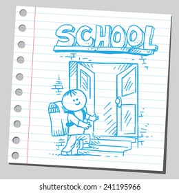 Alumnos que ingresan a la escuela (concepto de vuelta a la escuela) 