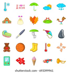Schoolkid icons set. Cartoon set of 25 schoolkid vector icons for web isolated on white background