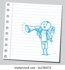 Schoolkid with megaphone