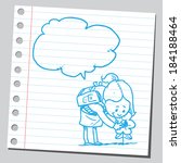 Schoolkid talk to flower