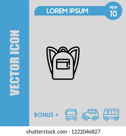 Schools bag icon vector