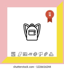 Schools bag icon vector