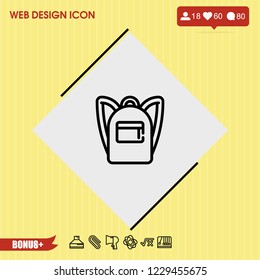 Schools bag icon vector