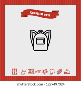 Schools bag icon vector