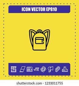 Schools bag icon vector
