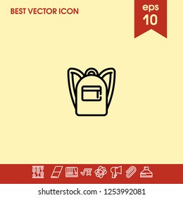 Schools bag icon vector