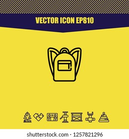 Schools bag icon vector