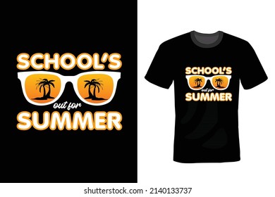 School's Out For Summer, Beach and summer T shirt design, vintage, typography