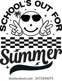 School's Out For Summer colored  break schools out teacher Digital Files Download Seamless ClipArt Transparent Background