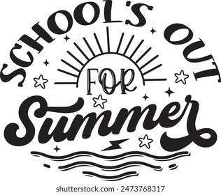 School's Out For Summer colored  break  schools out teacher Digital Files Download Seamless ClipArt Transparent Background