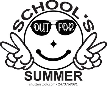 School's Out For Summer colored  break  schools out teacher Digital Files Download Seamless ClipArt Transparent Background