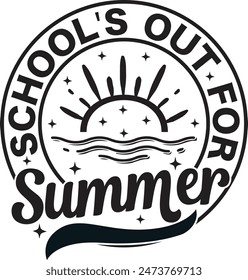 School's Out For Summer colored  break  schools out teacher Digital Files Download Seamless ClipArt Transparent Background