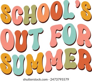 School's Out For Summer colored  break  schools out teacher Digital Files Download Seamless ClipArt Transparent Background