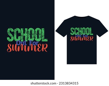School's Out For Summer illustrations for print-ready T-Shirts design