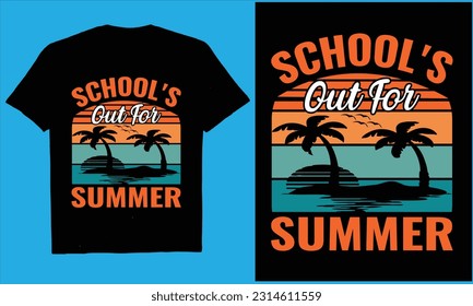 SCHOOL'S OUT FOR SUMMER  Retro vintage Summer unny Beach Quotes Svg, Summer Quotes