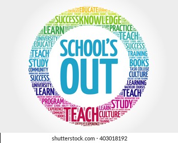 School's Out word cloud, education concept