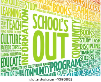 School's Out word cloud, education concept