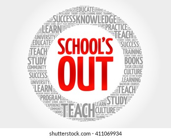 School's Out word cloud, education concept