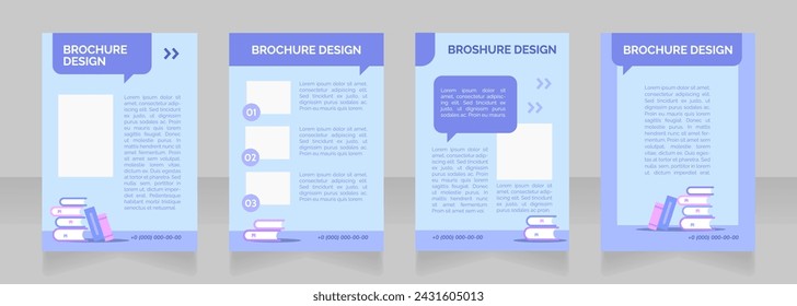 Diseño de diseño de folleto en blanco de evento patrocinado por la escuela. Programa de secundaria. Conjunto de plantillas de póster vertical con espacio de copia vacío para el texto. Recopilación de informes corporativos prefabricados. Páginas de papel de folleto editables