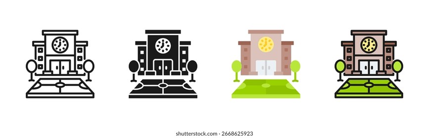 Paquete de iconos de patio escolar en varios estilos
