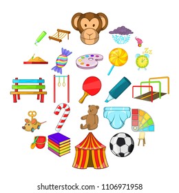 Schoolyard icons set. Cartoon set of 25 schoolyard vector icons for web isolated on white background