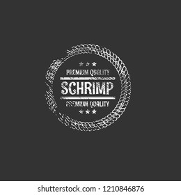 schrimp premium quality badge. premium quality package label. vintage stamp. designed for schrimp products