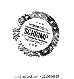 schrimp premium quality badge. premium quality package label. vintage stamp. designed for schrimp products