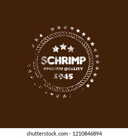 schrimp premium quality badge. premium quality package label. vintage stamp. designed for schrimp products