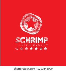 schrimp premium quality badge. premium quality package label. vintage stamp. designed for schrimp products