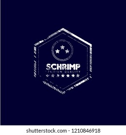 schrimp premium quality badge. premium quality package label. vintage stamp. designed for schrimp products