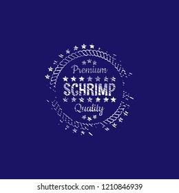 schrimp premium quality badge. premium quality package label. vintage stamp. designed for schrimp products