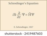Schrodinger Equation Formula.  Education. Science. Formula. Vector illustration.