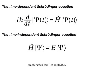 Equação de Onda de Schrodinger no fundo branco. Educação. Ciência. Escola. Fórmula. Ilustração vetorial.