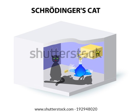 Schrodinger's cat in a closed, booby-trapped could be simultaneously dead and alive. From here, the only way to know whether the cat is dead or alive is to open the box and look.