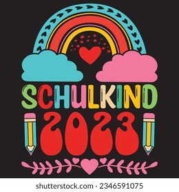 Schulkind 2023 t-shirt design vector file