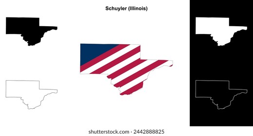 Schuyler county (Illinois) outline map set