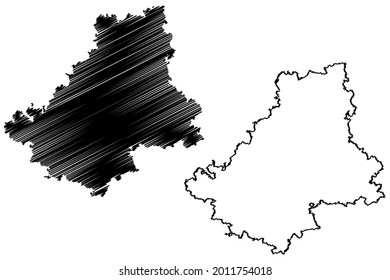 Schwabisch Hall district (Federal Republic of Germany, rural district, Baden-Wurttemberg State) map vector illustration, scribble sketch Schwabisch Hall map