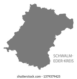 Schwalm-Eder-Kreis grey county map of Hessen Germany