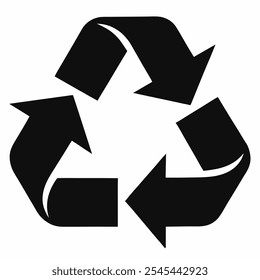 Schwarzes einfaches Symbol - Recycling