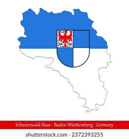 Schwarzwald-Baar Flag - Baden-Württemberg,Germany (EPS)