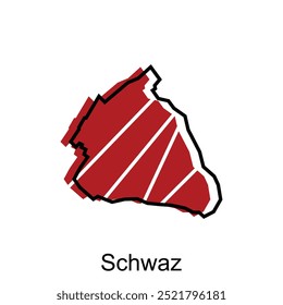 Schwaz map City, administrative division of Austrian Country simple. Vector illustration design template