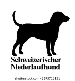 Schweizerischer Niederlaufhund. Dog silhouette dog breeds dog monogram logo dog face vector