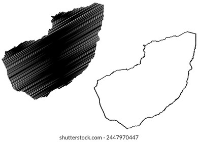 Schwende-Rute District (Switzerland, Swiss Confederation, Canton of Appenzell Innerrhoden or Appenzell Inner-Rhodes) map vector illustration, scribble sketch Bezirk Schwende-Rüte map