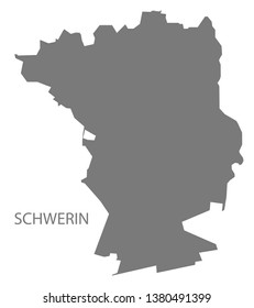 Schwerin grey county map of Mecklenburg Western Pomerania DE